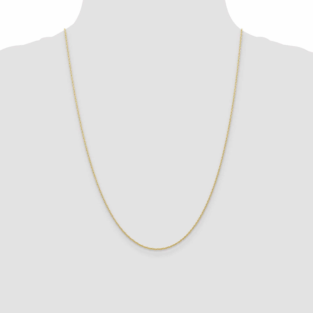 10k Yellow Gold Carded Cable Rope Chain 0.7MM