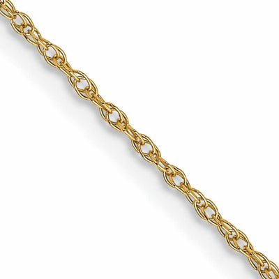 10k Yellow Gold Carded Cable Rope Chain 0.7MM