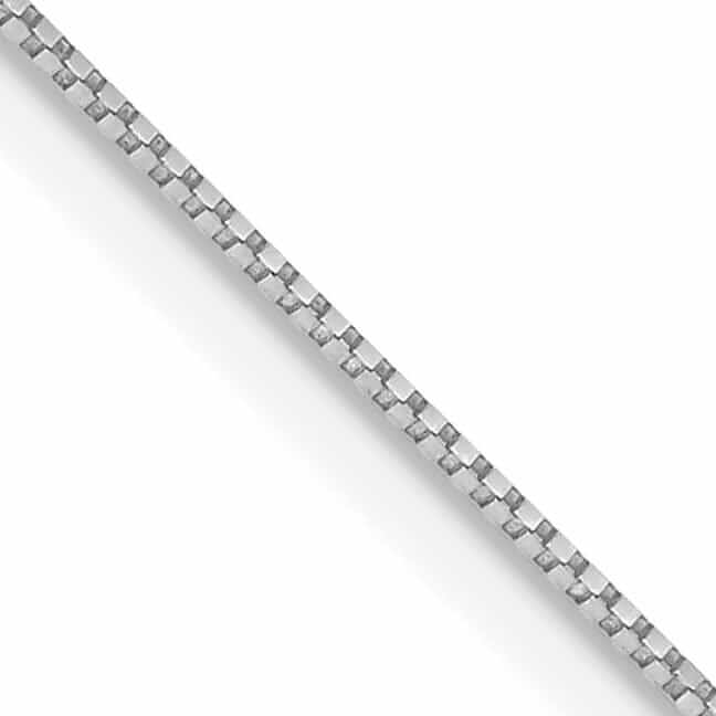 10k White Gold Box Chain .7MM wide