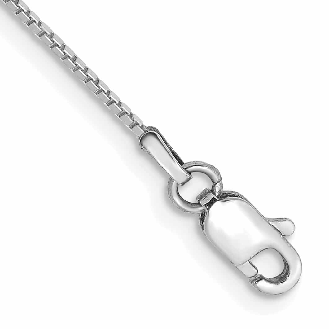 10k White Gold .90MM Box Bracelet