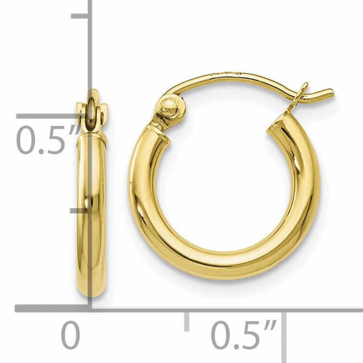 10kt Yellow Gold Polished Hinged Hoop Earrings