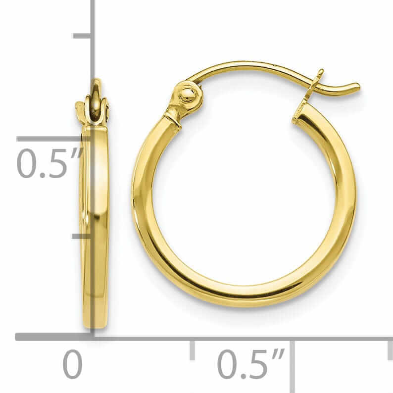 10kt Yellow Gold Polished Hinged Hoop Earrings