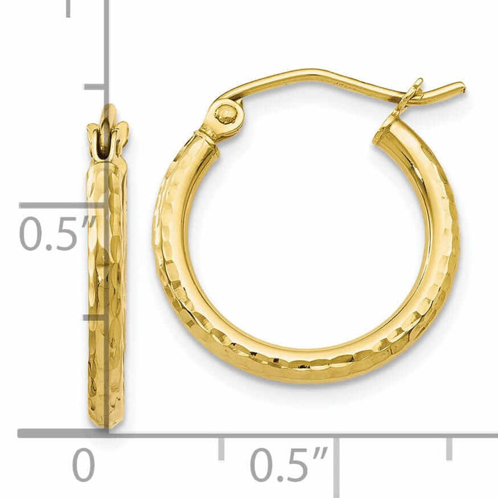 10kt Yellow Gold D.C Hinged Hoop Earrings