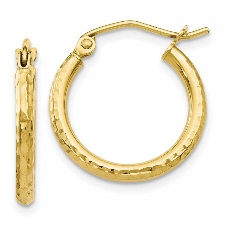 10kt Yellow Gold D.C Hinged Hoop Earrings