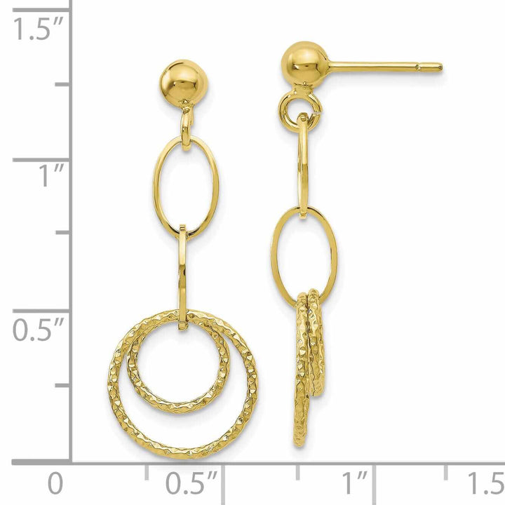 10kt Yellow Gold Post Dangle Earrings