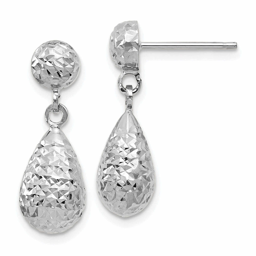 10kt White Gold D.C Post Dangle Earrings