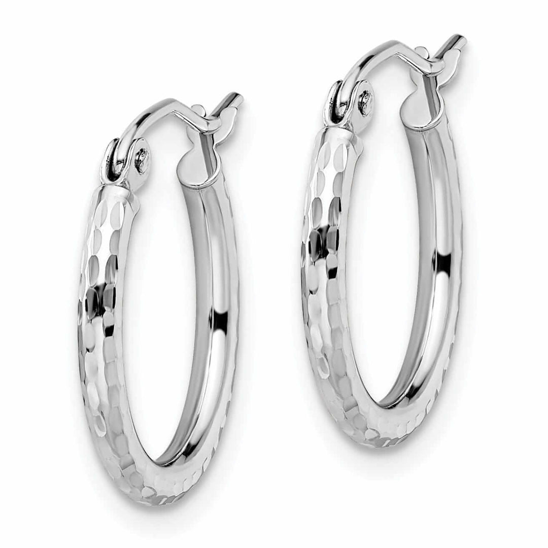 10kt White Gold D.C Hinged Hoop Earrings