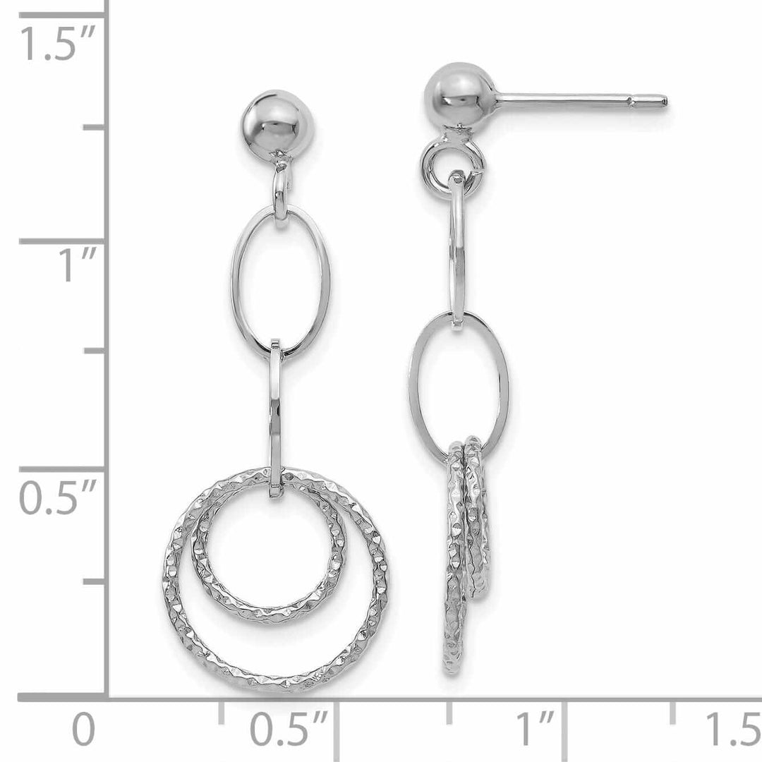 10kt White Gold Post Dangle Earrings