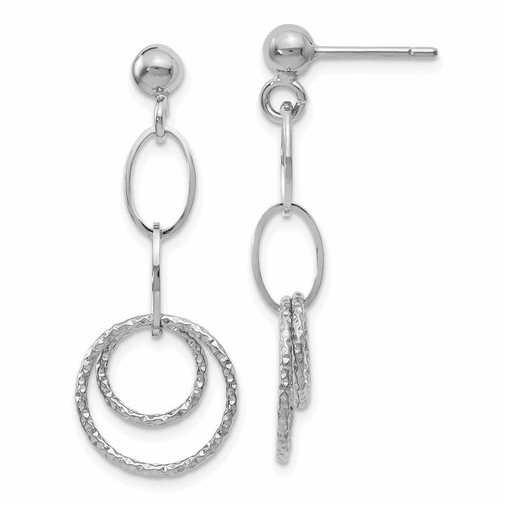 10kt White Gold Post Dangle Earrings