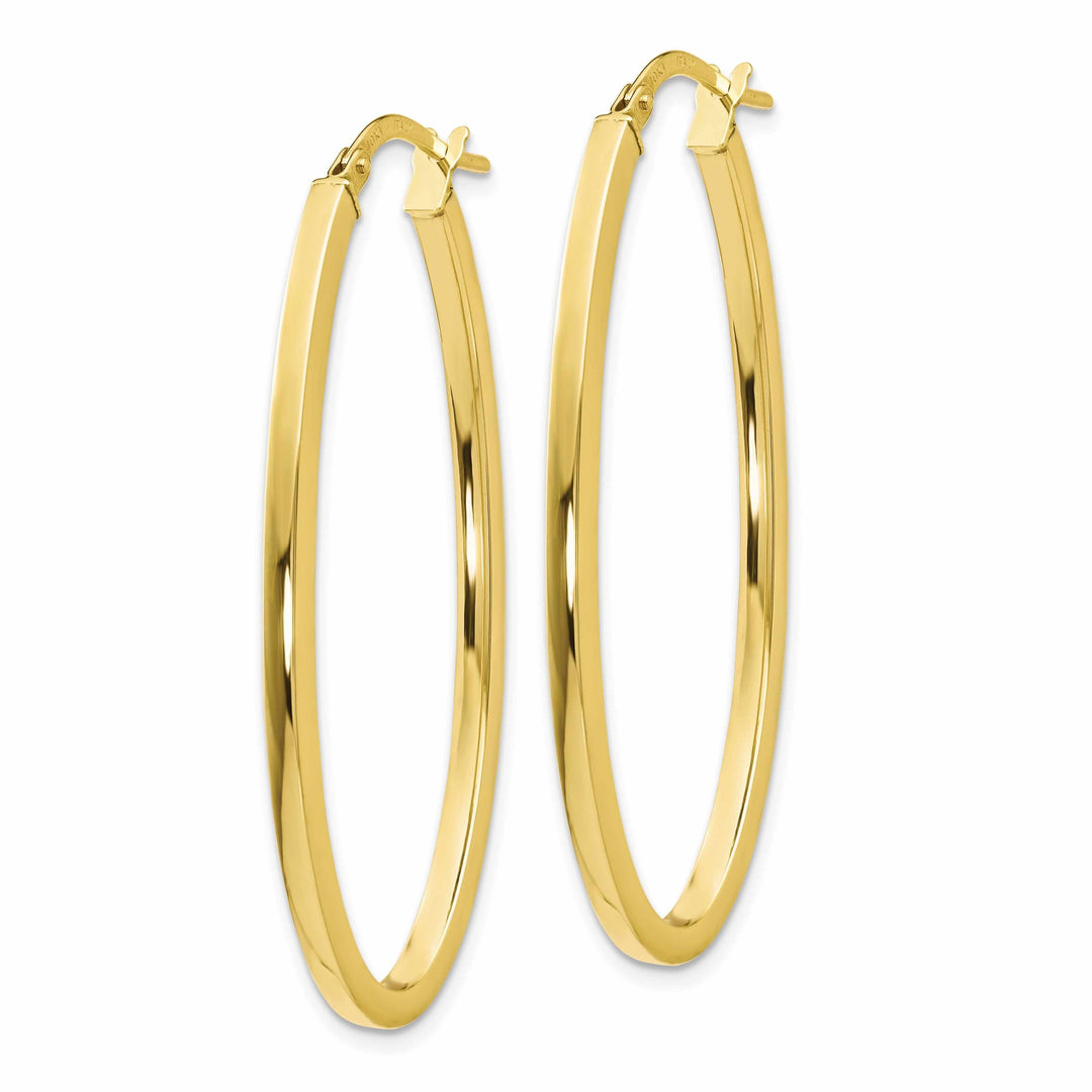 10kt Yellow Gold Oval Hinged Hoop Earrings