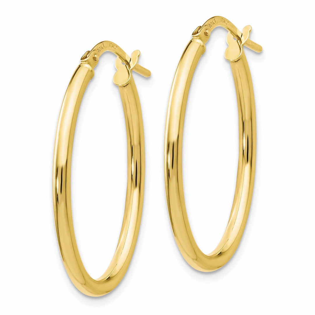 10kt Yellow Gold Oval Hinged Hoop Earrings