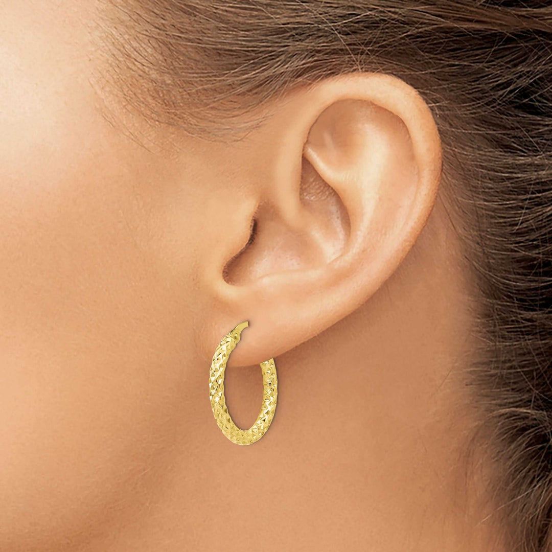 10k Yellow Gold Polish D.C Hoop Earring