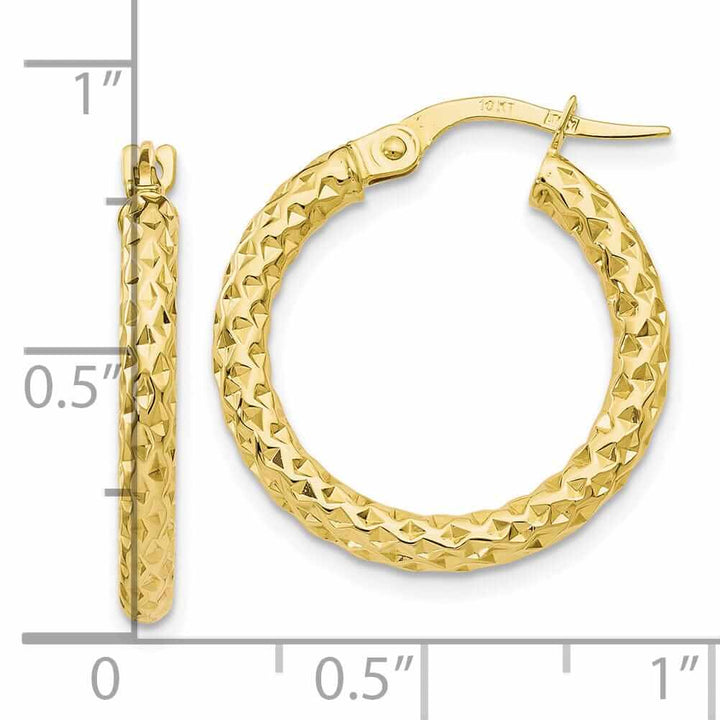 10k Yellow Gold Polish D.C Hoop Earring