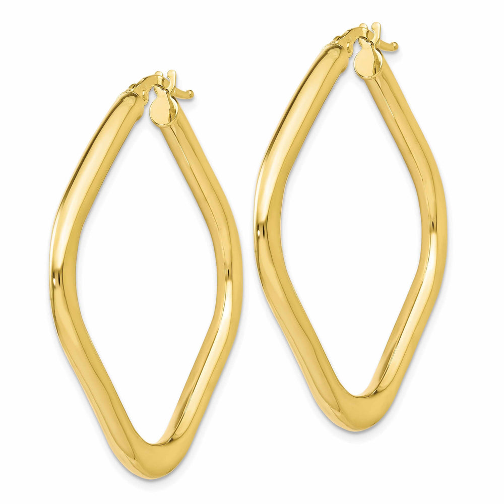 10kt Yellow Gold Large Square Hoop Earrings