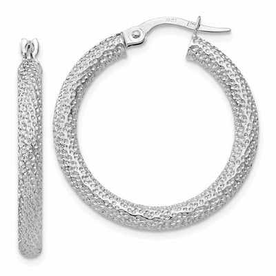 10k White Gold Hinged Hoop Earrings at $ 188.26 only from Jewelryshopping.com