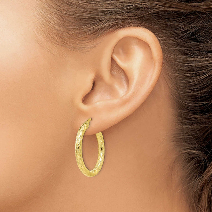 10k Yellow Gold Hinged Hoop Earrings