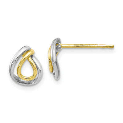 Leslie 10k Two Tone Gold Polished Post Earrings at $ 101.13 only from Jewelryshopping.com