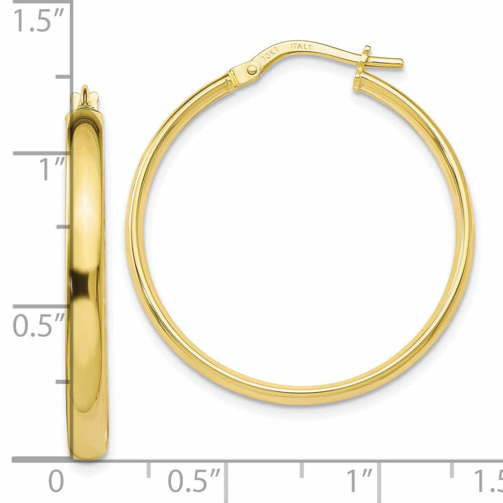 10k Yellow Gold Polished Hoop Earrings