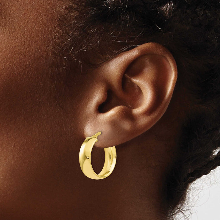 10k Yellow Gold Polished Hoop Earrings