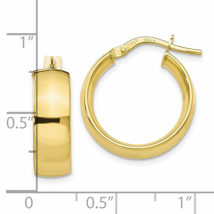 10k Yellow Gold Polished Hoop Earrings