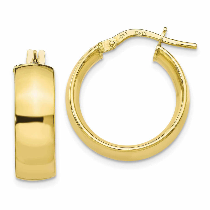 10k Yellow Gold Polished Hoop Earrings