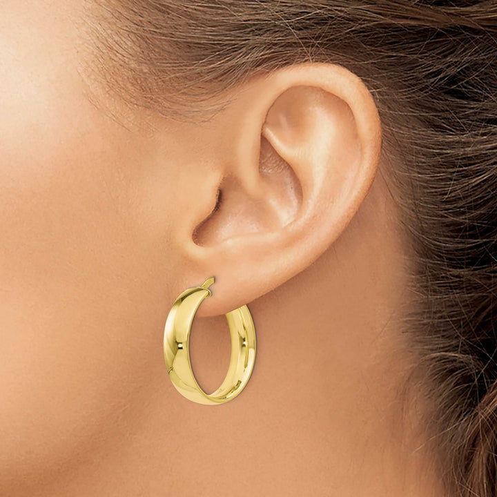 10k Yellow Gold Polished Hoop Earrings