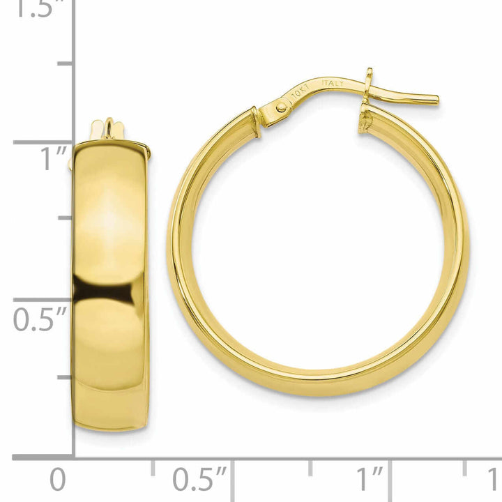 10k Yellow Gold Polished Hoop Earrings