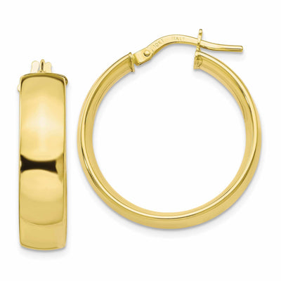 10k Yellow Gold Polished Hoop Earrings