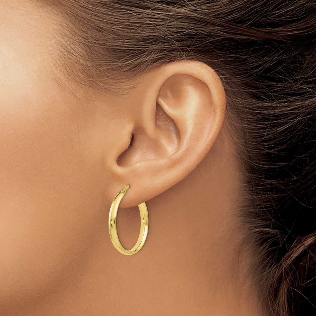 10k Yellow Gold Polished Hoop Earrings