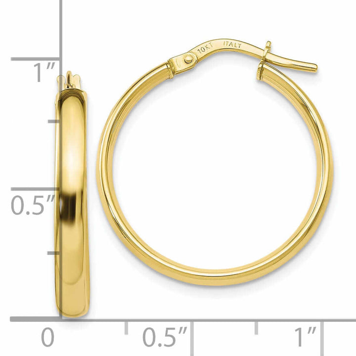 10k Yellow Gold Polished Hoop Earrings