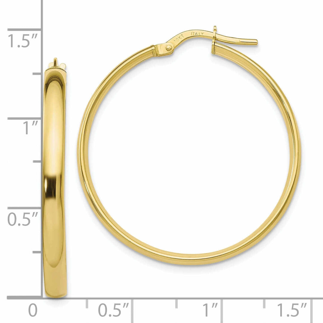 10k Yellow Gold Polished Finish Hoop Earrings