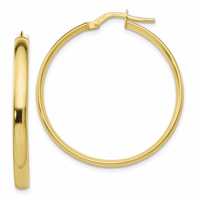 10k Yellow Gold Polished Finish Hoop Earrings