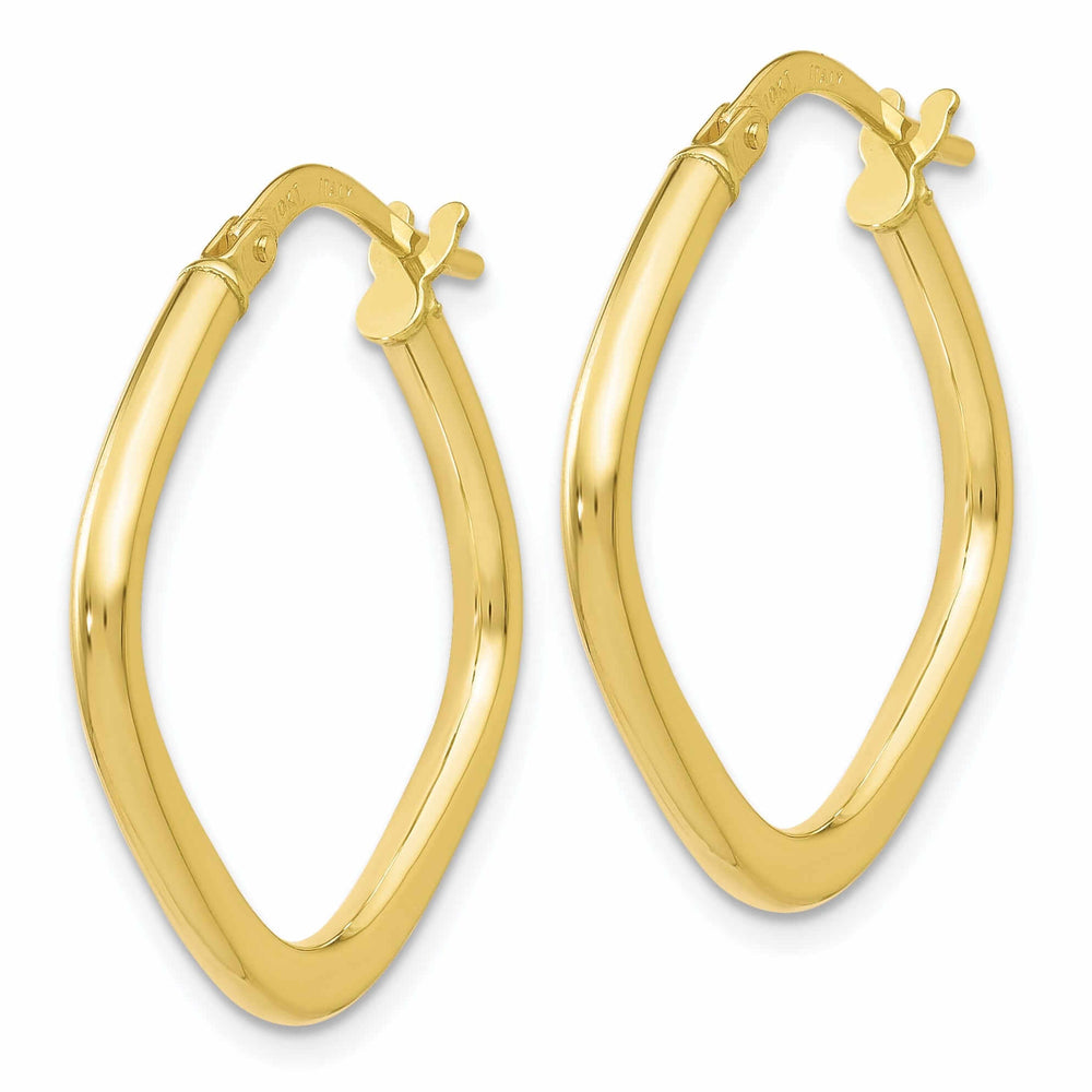 10k Yellow Gold Square Hoop Earrings