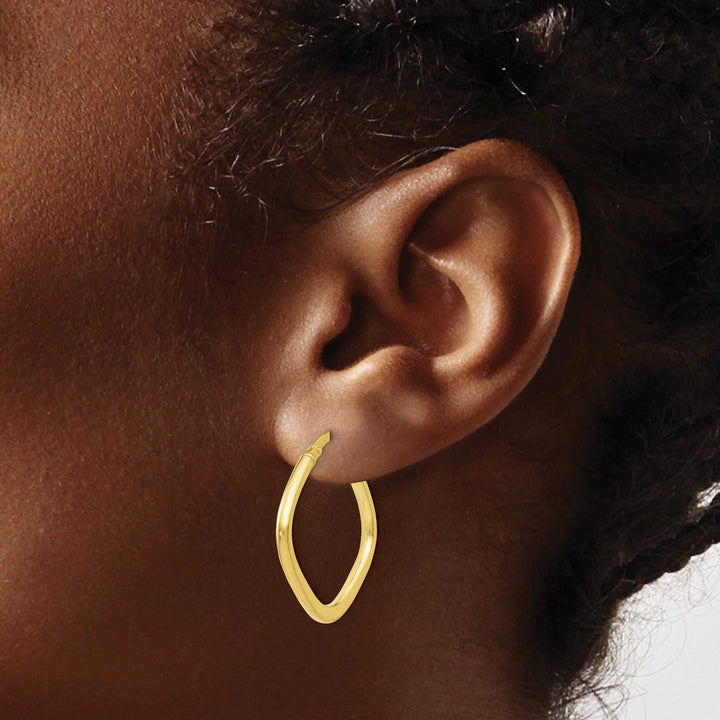 10k Yellow Gold Square Hoop Earrings