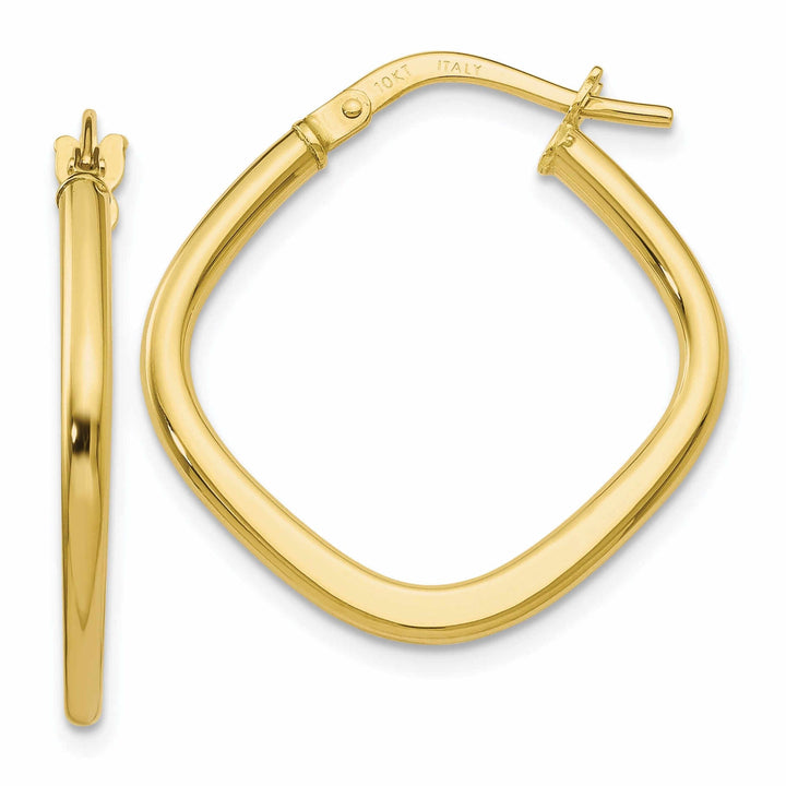 10k Yellow Gold Square Hoop Earrings