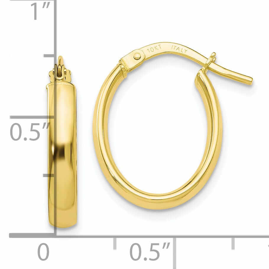 10k Yellow Gold Polished Hoop Earrings