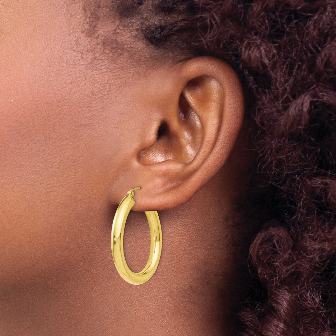 10k Yellow Gold Polished Hoop Earrings