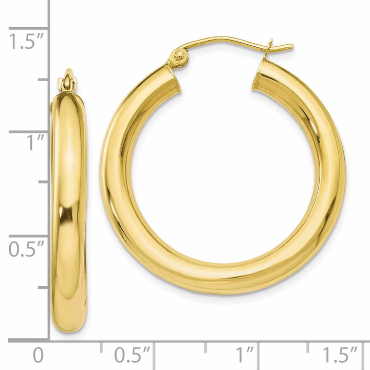 10k Yellow Gold Polished Hoop Earrings