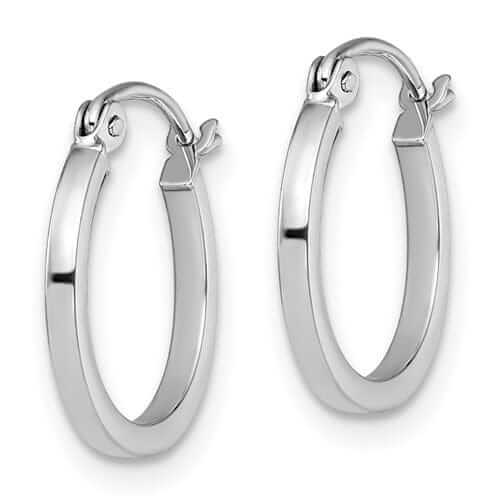 10K White Gold Polished Hoop Earrings