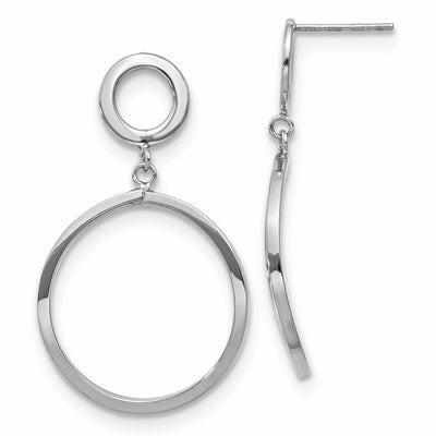 Leslie 10K White Gold Round Dangle Post Earrings at $ 148.68 only from Jewelryshopping.com