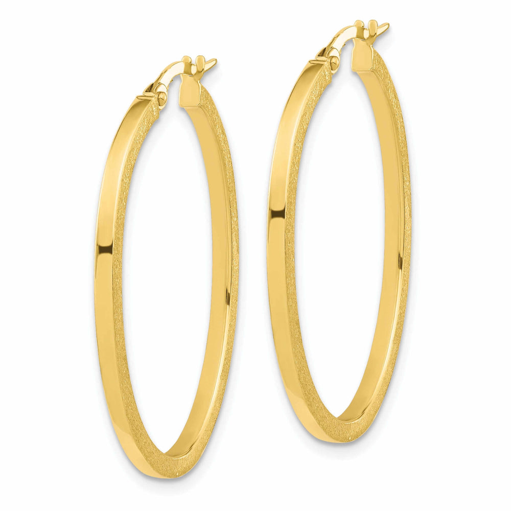 10k Yellow Gold Oval Hoop Earrings