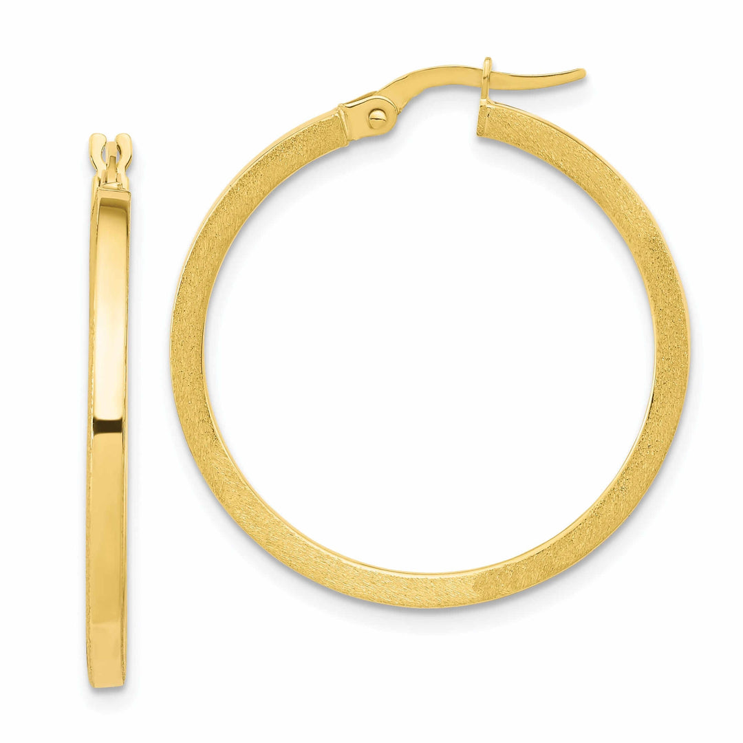 10k Yellow Gold Round Hoop Earrings