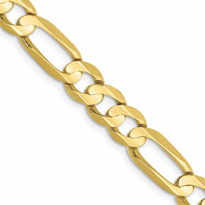 10k Yellow Gold Light Figaro Chain 6.75MM at $ 521.4 only from Jewelryshopping.com
