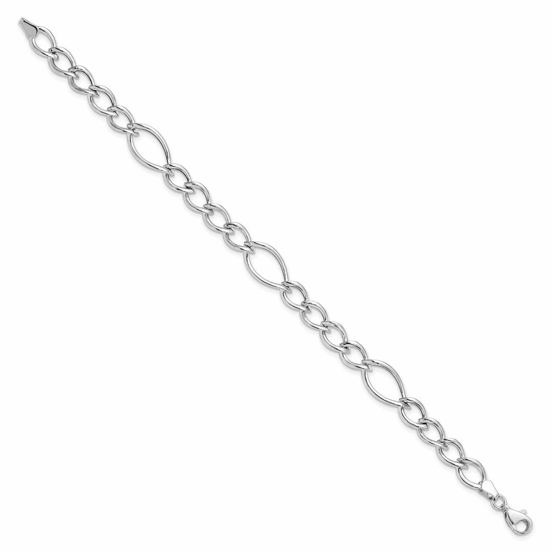 10k White Gold Polished Link Bracelet