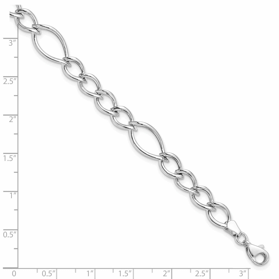 10k White Gold Polished Link Bracelet