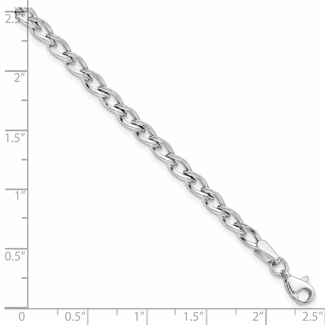 10k White Gold Polished Link Bracelet