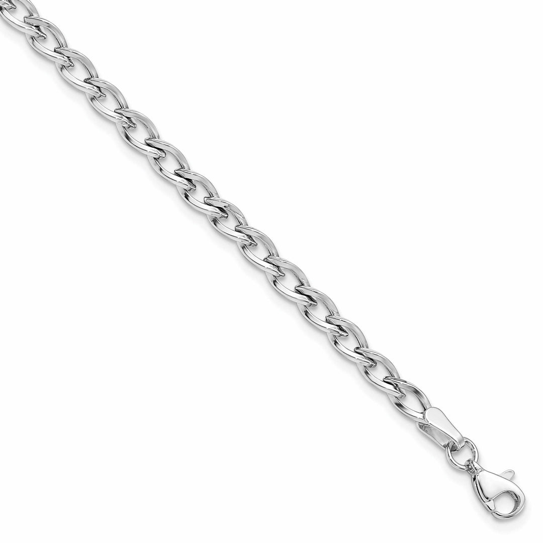 10k White Gold Polished Link Bracelet