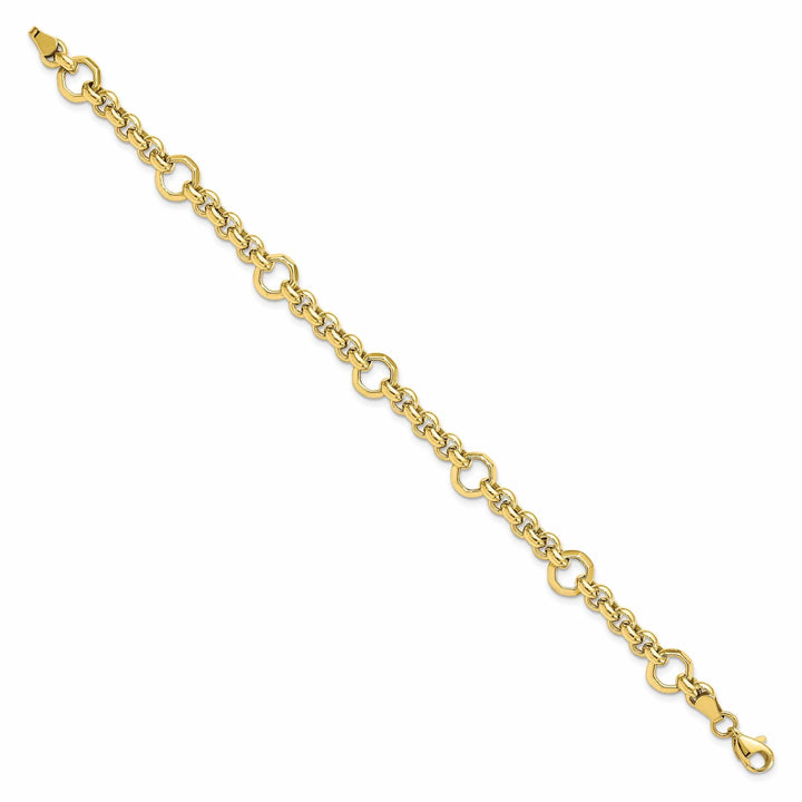 10k Yellow Gold Polished Diamond Cut Bracelet