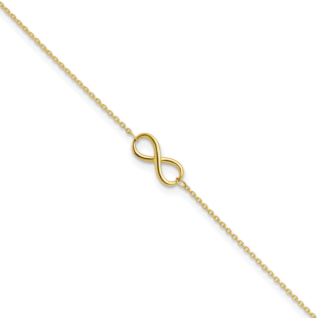 Leslie 10k Yellow Gold Polished Infinity Anklet