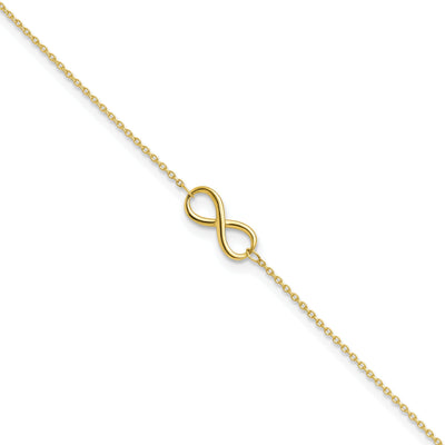 Leslie 10k Yellow Gold Polished Infinity Anklet at $ 137.19 only from Jewelryshopping.com